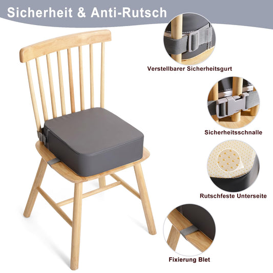 TOTIDYH Kindersitzerhöhung Stuhl, PU waschbar Dunkel