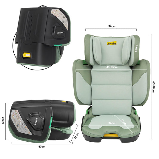 Jovikids Faltbar Kindersitz ISOFIX, i-Size 100-150 cm Grün
