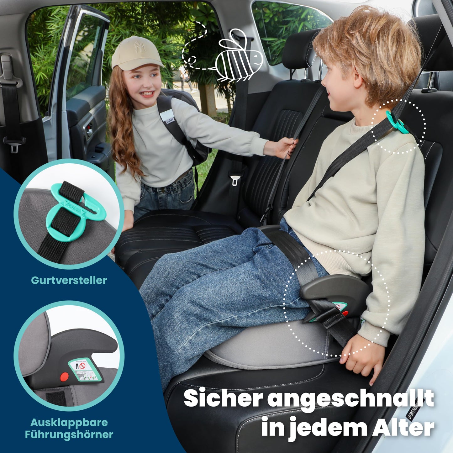 Trunki BoostApak 2-in-1 Kindersitz & Rucksack Grau