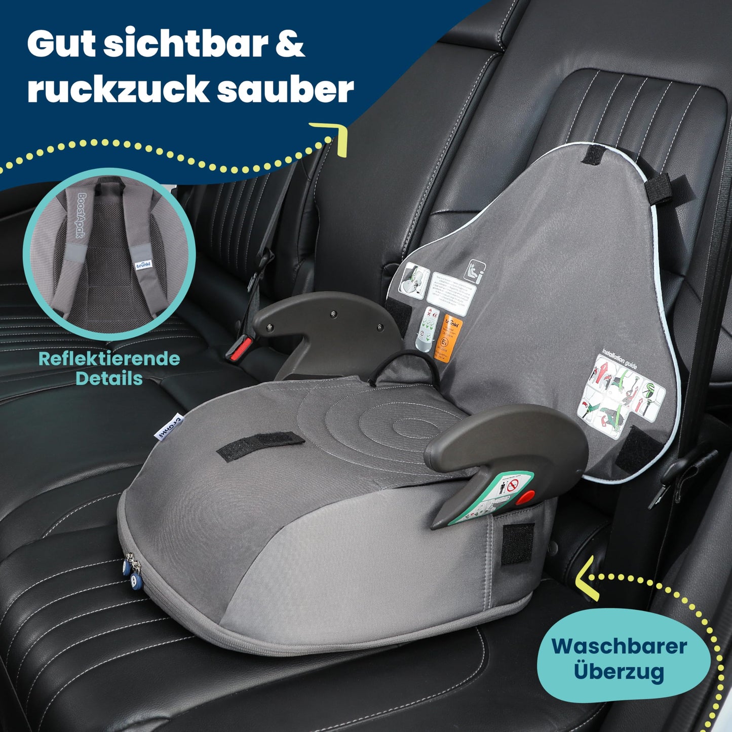 Trunki BoostApak 2-in-1 Kindersitz & Rucksack Grau
